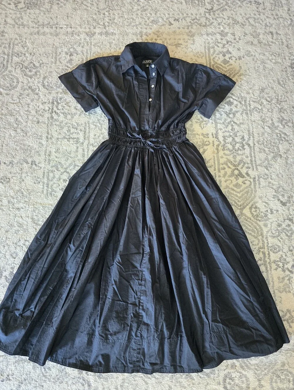 J. Crew Elena poplin Black cotton dress